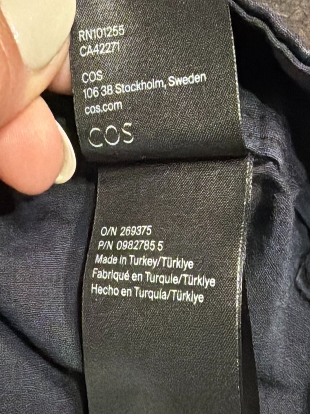 COS Navy Linen Cotton RelaxedTrousers Pants US 6 - Picture 5 of 6